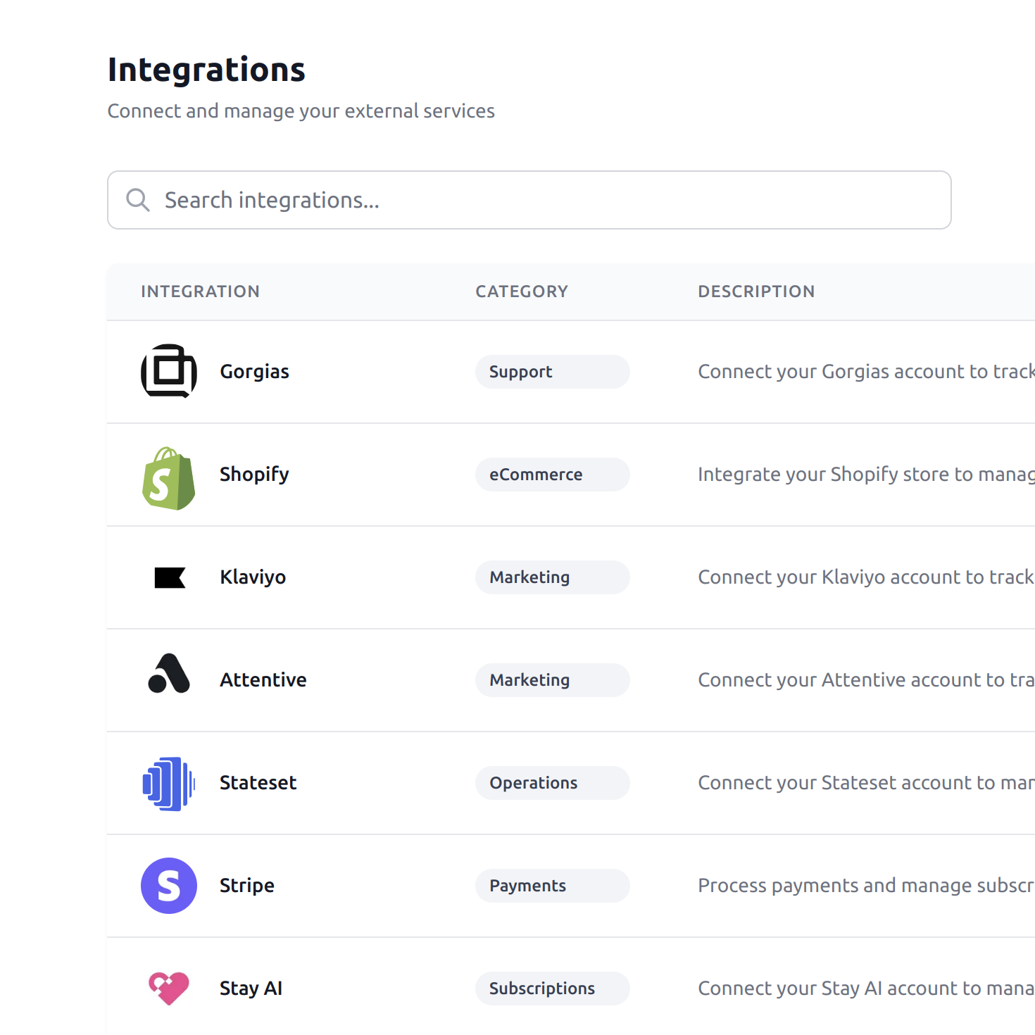 Integrations